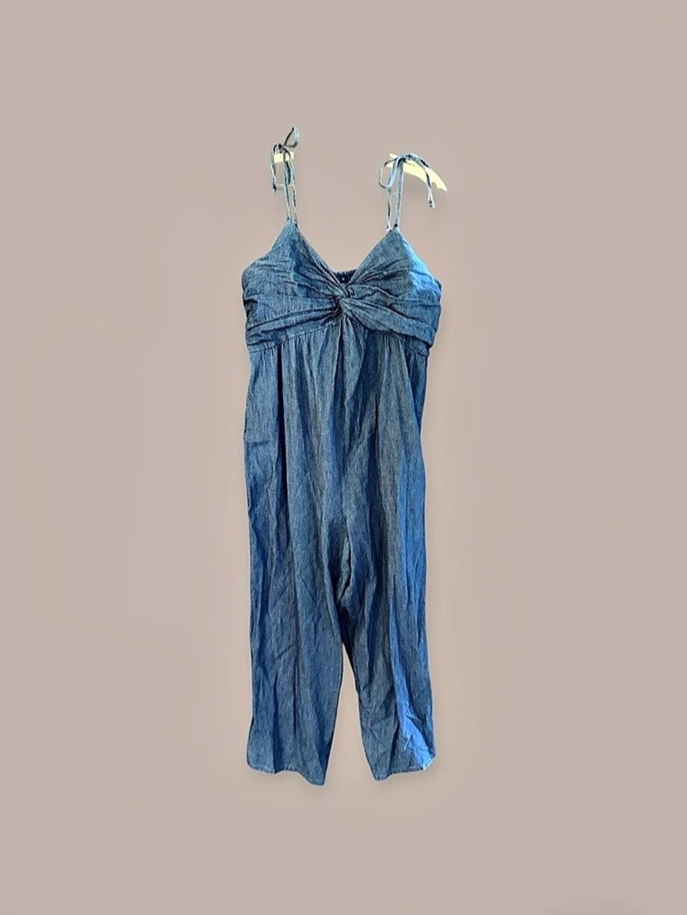 Old Navy Tie-Strap Twist-Front Jumpsuit Blue Wide Leg Jumpsuit Size XL NWT